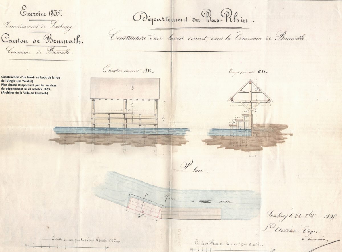 Plan du lavoir de Brumath 1835