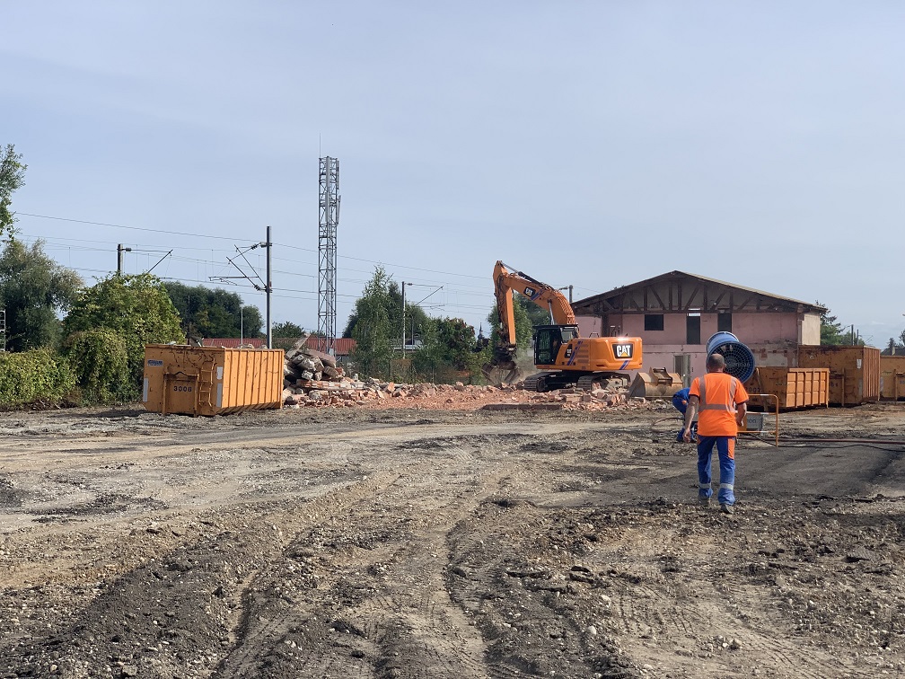 Les travaux à la gare de Brumath.