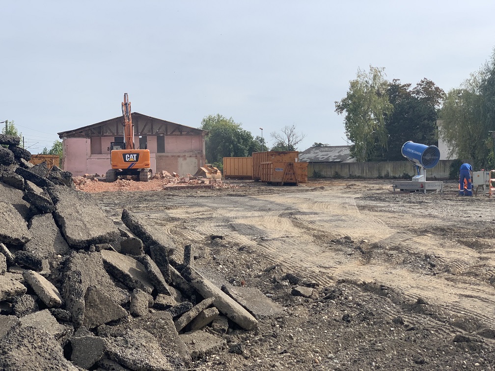 Les travaux à la gare de Brumath.