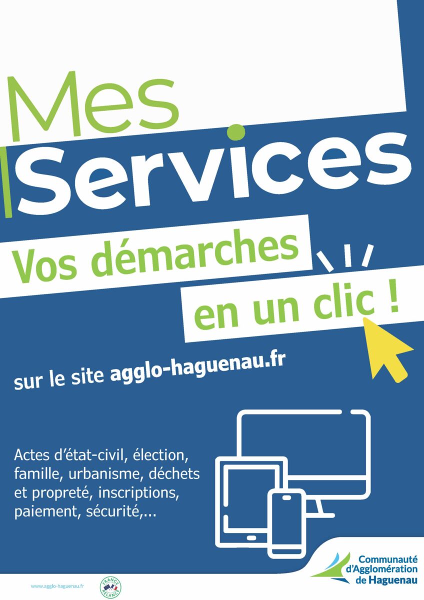 Affiche mes services CAH - Vos démarche en un clic ! sur le site agglo-haguenau.fr