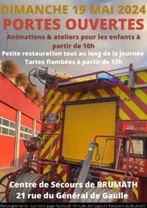 affiche journée portes ouvertes du centre de secours le 19 mai